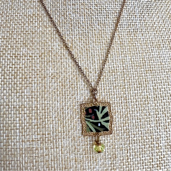 Black & green gold tone necklaces‎ pendant necklace - Picture 5 of 6